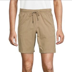 Copper &Oak Supply Khaki Elastic Waist Band Cotton Blend Casual Summer Beach N25